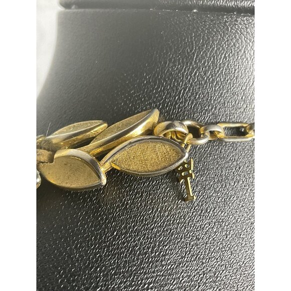 Vintage Crown Trifari Gold-Tone Leaf Motif Necklace With Adjustable Chain & Clas - Picture 4 of 6